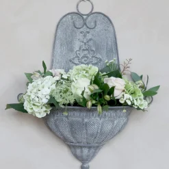 Dekoracja Ścienna metalowa szara styl romantyczny