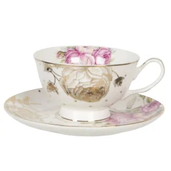 Filiżanka do herbaty złota róża porcelana