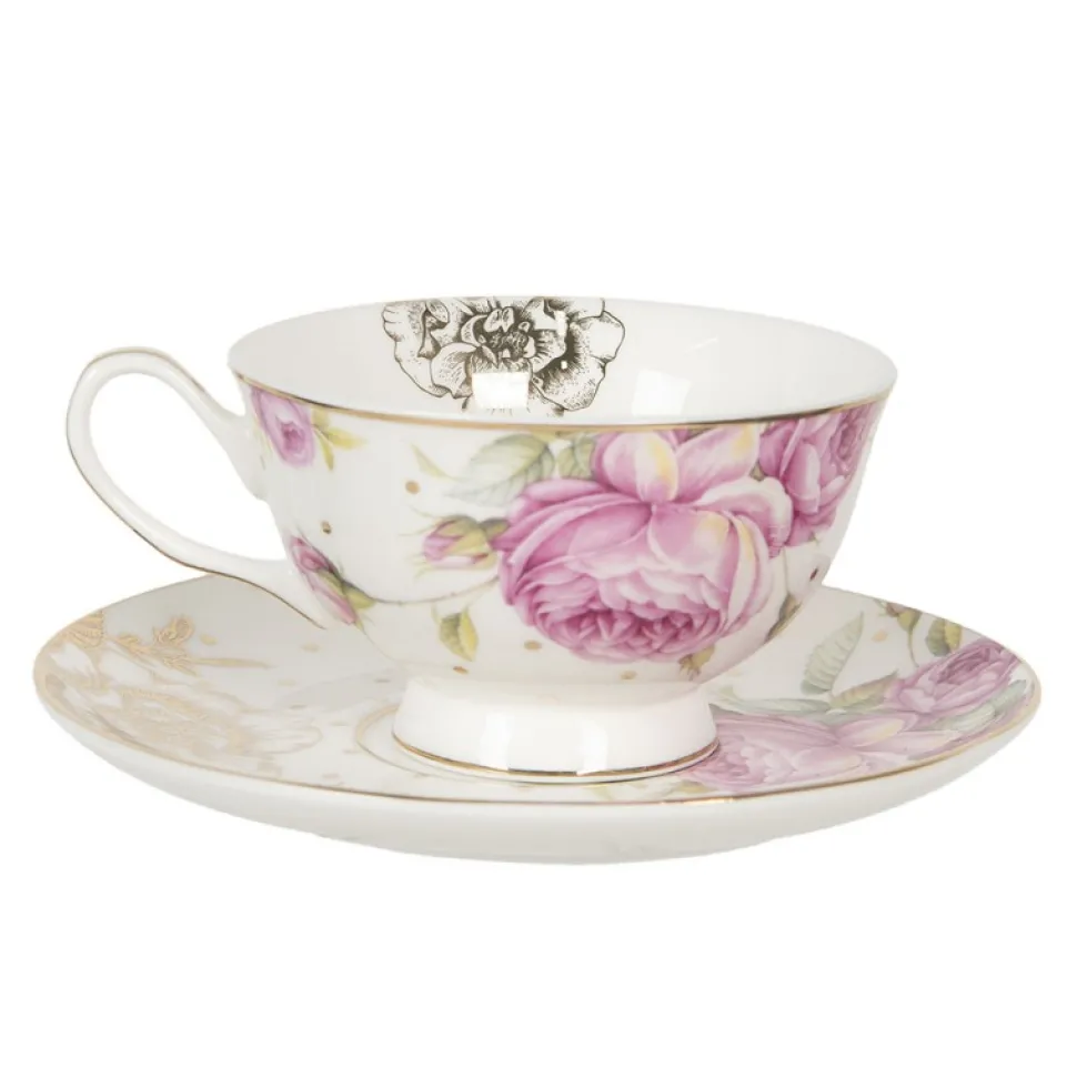 Filiżanka do herbaty złota róża porcelana