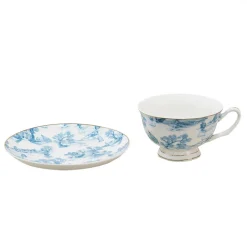 Filiżanka porcelanowa biało-niebieska zestaw 6 szt.