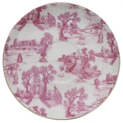 Filiżanka porcelanowa biało-różowa zestaw 6 szt.