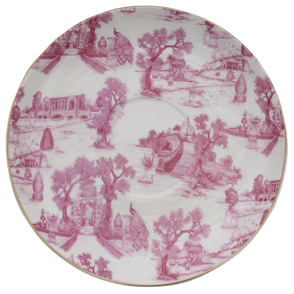 Filiżanka porcelanowa biało-różowa zestaw 6 szt.