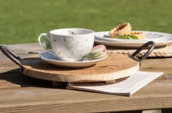 Filiżanka porcelanowa kremowa kwiaty 250 ml komplet 4 szt.