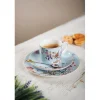 Filiżanka porcelanowa ptaki na niebieskim tle komplet 6 szt.