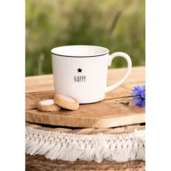 Kubek do herbaty ceramiczny Happy komplet 6 szt.