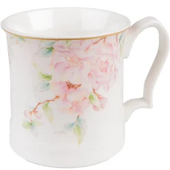 Kubek porcelanowy różowe kwiaty zestaw 6 szt.