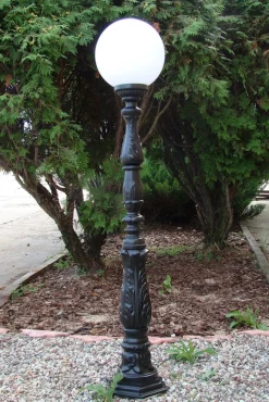 Lampa ogrodowa stojąca kula lampa zewnętrzna żeliwna 25fi 140 cm