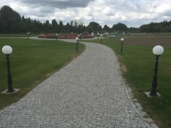 Lampa ogrodowa stojąca kula lampa zewnętrzna żeliwna 25fi 140 cm