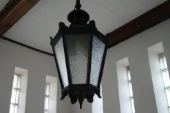 Lampa zewnętrzna sufitowa wisząca żeliwna lampion duży