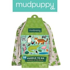 Mudpuppy. Puzzle podróżne w woreczku - Zwierzęta