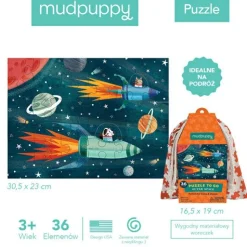 Mudpuppy. Puzzle podróżne w woreczku - Kosmos