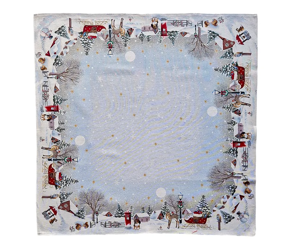 Obrus świąteczny kwadratowy jelonek Boże narodzenie 98x98 cm