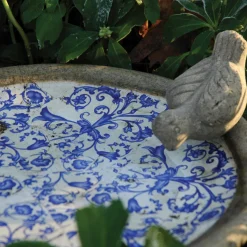 Poidełko betonowe ceramiczne niebieskie