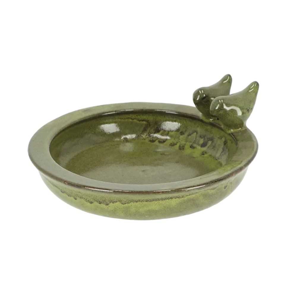 Poidełko dla ptaków ceramiczne zielone