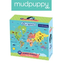 Puzzle podłogowe Mapa Świata 2+ Mudpuppy