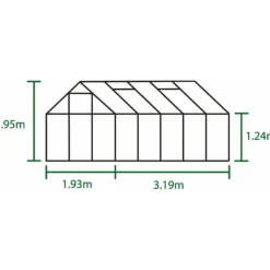 Szklarnia ogrodowa Popular 106 czarna (6,2 m2; 1,93 x 3,17 m)
