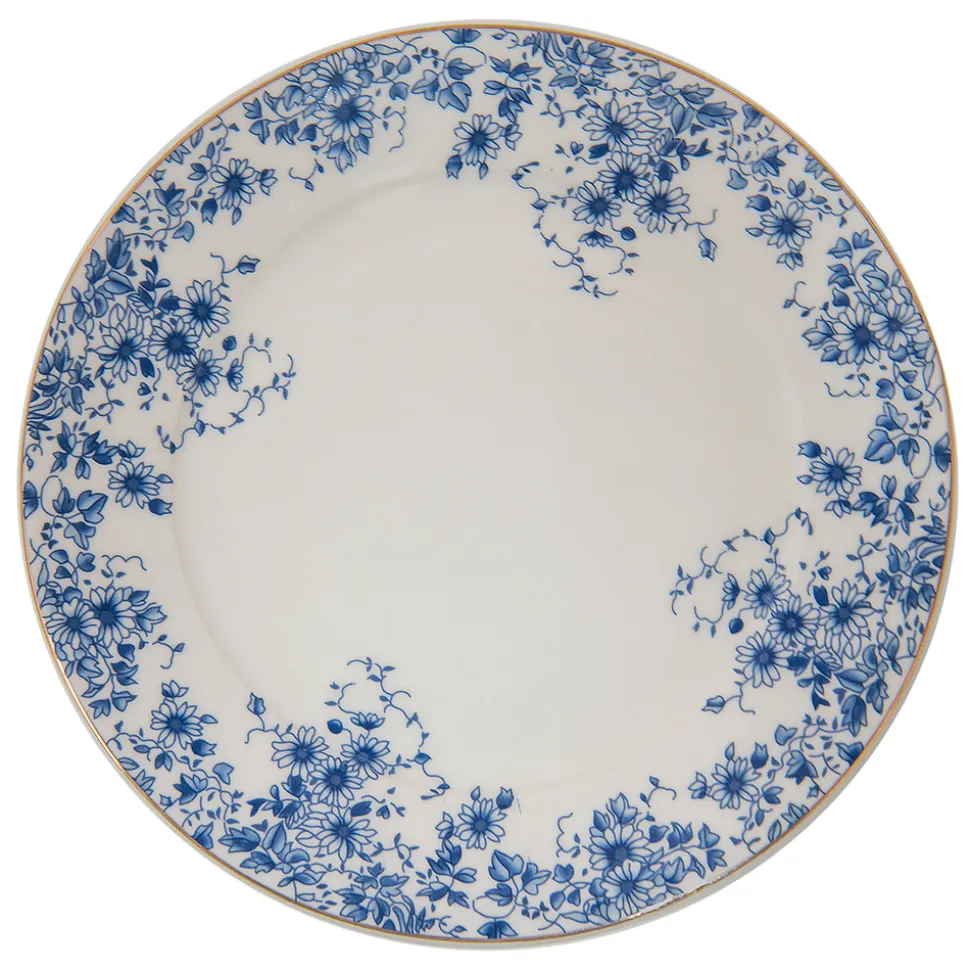 Talerz porcelanowy niebieskie kwiaty zestaw 4 szt.