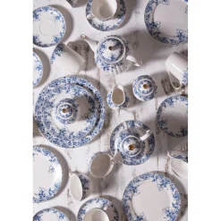 Talerz porcelanowy niebieskie kwiaty zestaw 4 szt.
