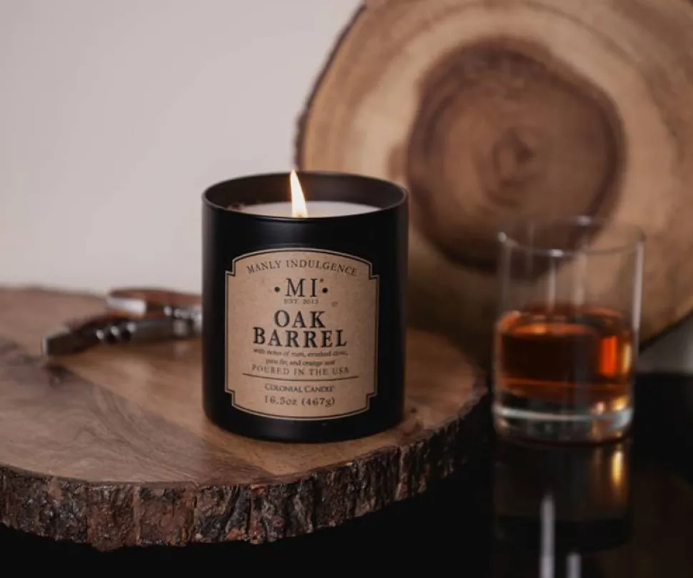 Świeca sojowa Oak Barrel Colonial Candle zapachowa w szkle 467g