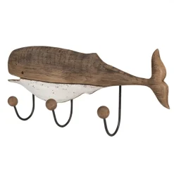 Wieszak drewniany Hamptons Wieloryb