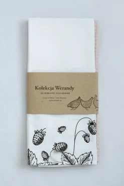 Zestaw 6 ścierek kuchennych: Łąka, Kurki, Poziomki